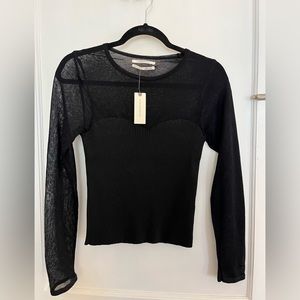 Anthropologie black long-sleeve top
